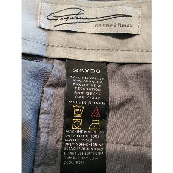 Greg Norman Pants Men's 36 Grey Golf Performance Stretch Flat Front - Picture 4 of 4